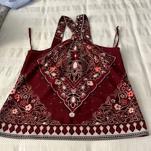 BR sleeveless flowered blouse